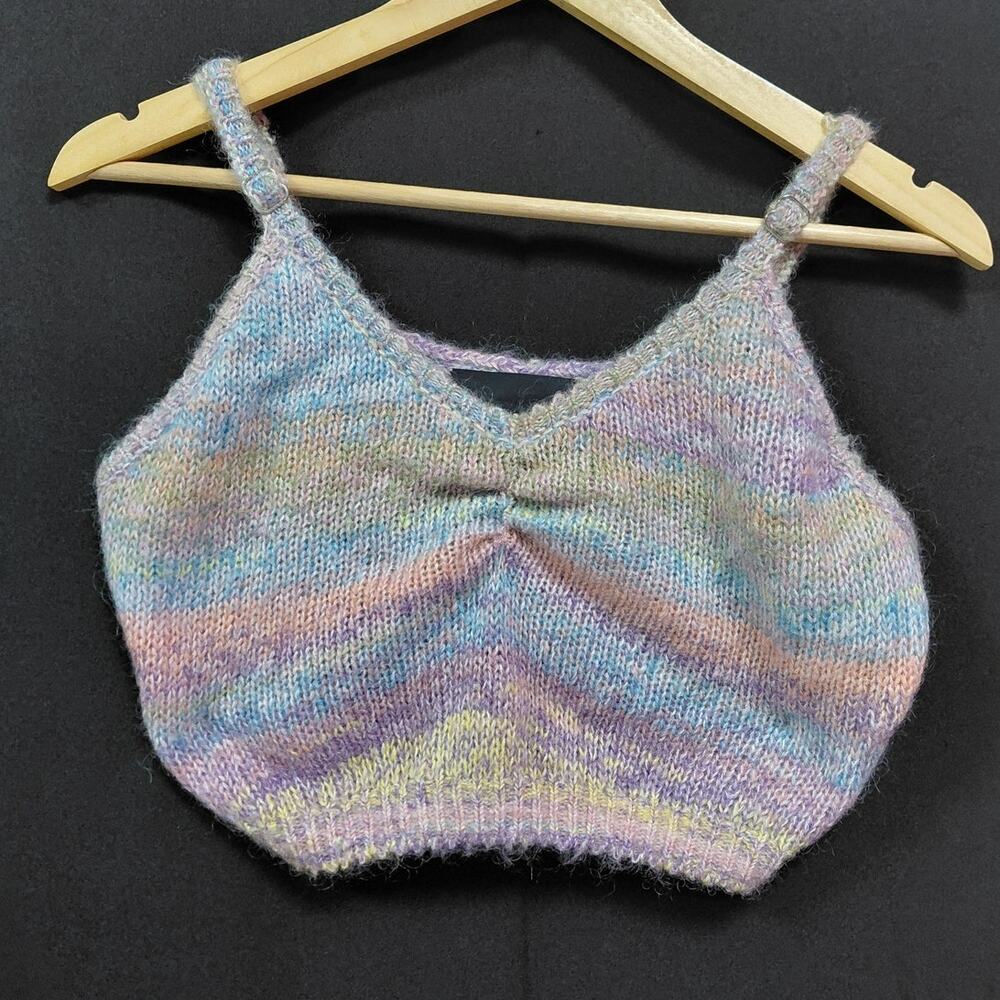 LE SUPERBE Mohair Blend Knit Tank Top Solid Sleeveless Women Size M